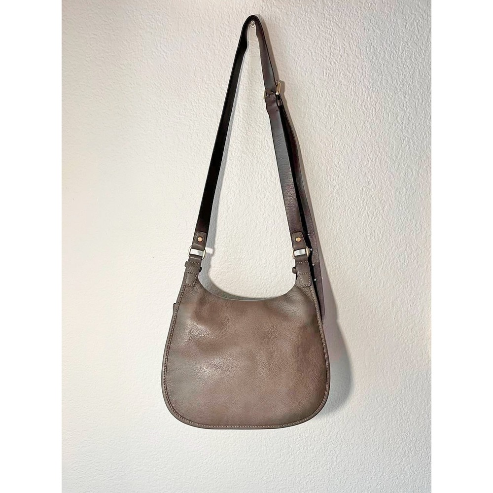 Vintage Longchamp Paris Leather Crossbody Bag Made in France Brown Hobo - Picture 5 of 10